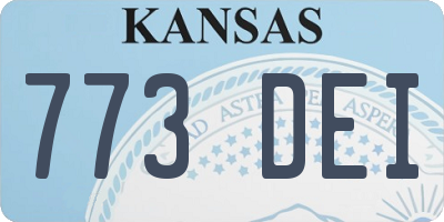 KS license plate 773DEI