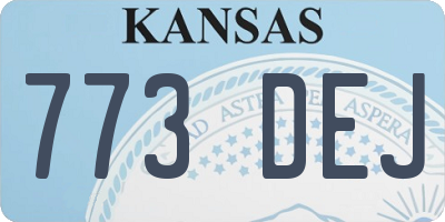 KS license plate 773DEJ