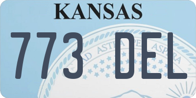 KS license plate 773DEL