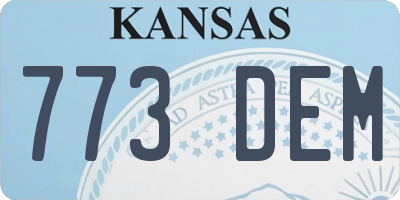 KS license plate 773DEM