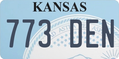 KS license plate 773DEN