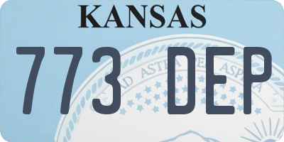 KS license plate 773DEP