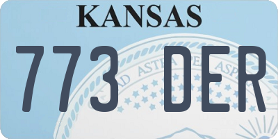 KS license plate 773DER