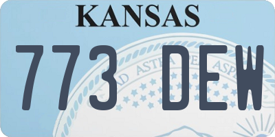 KS license plate 773DEW