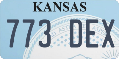 KS license plate 773DEX