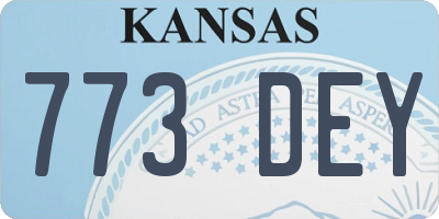 KS license plate 773DEY