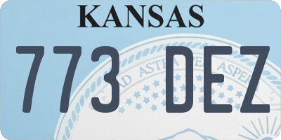 KS license plate 773DEZ
