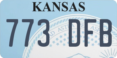 KS license plate 773DFB