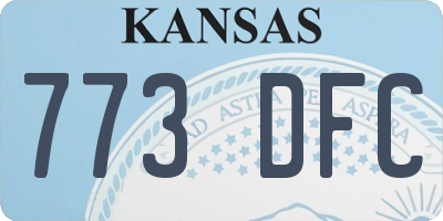 KS license plate 773DFC