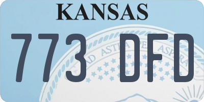 KS license plate 773DFD