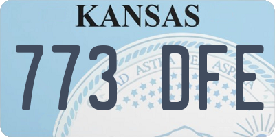KS license plate 773DFE