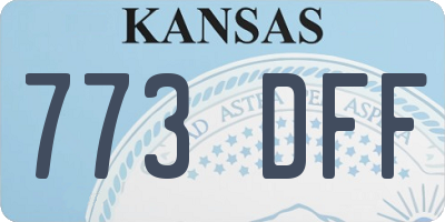 KS license plate 773DFF