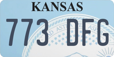 KS license plate 773DFG