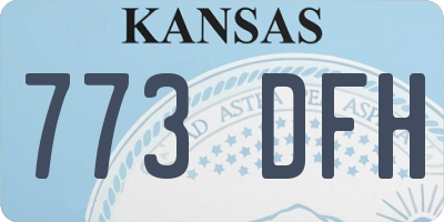 KS license plate 773DFH