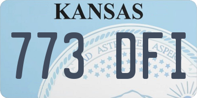 KS license plate 773DFI