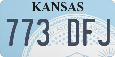 KS license plate 773DFJ