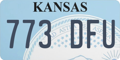 KS license plate 773DFU