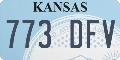 KS license plate 773DFV