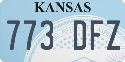 KS license plate 773DFZ