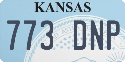 KS license plate 773DNP