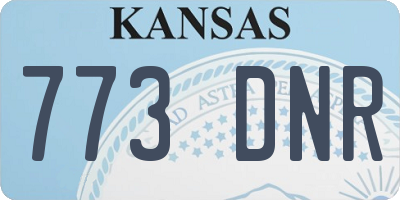 KS license plate 773DNR