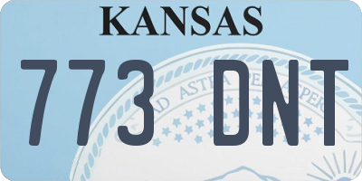 KS license plate 773DNT