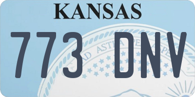 KS license plate 773DNV