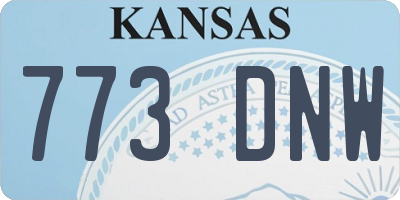 KS license plate 773DNW