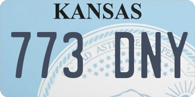 KS license plate 773DNY