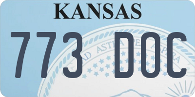 KS license plate 773DOC