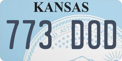 KS license plate 773DOD
