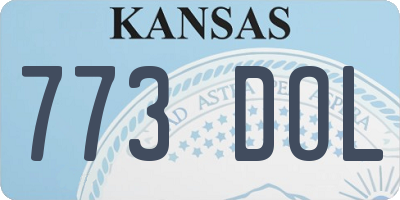 KS license plate 773DOL