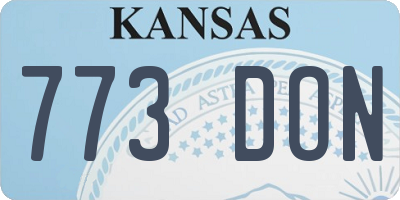 KS license plate 773DON