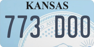 KS license plate 773DOO
