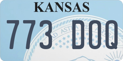 KS license plate 773DOQ
