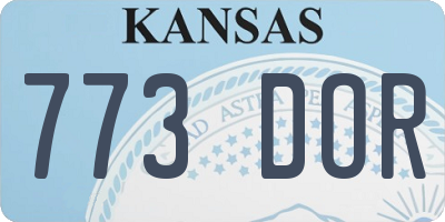 KS license plate 773DOR