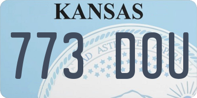 KS license plate 773DOU