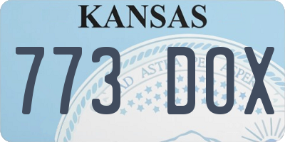 KS license plate 773DOX