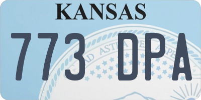 KS license plate 773DPA