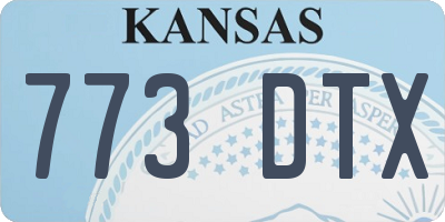 KS license plate 773DTX