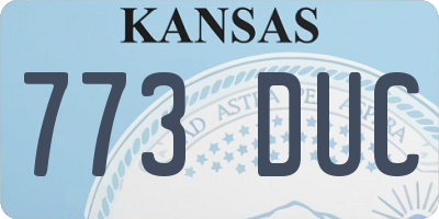 KS license plate 773DUC