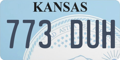 KS license plate 773DUH