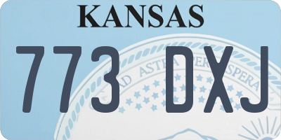 KS license plate 773DXJ