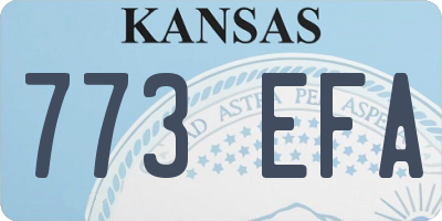 KS license plate 773EFA