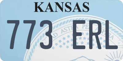 KS license plate 773ERL