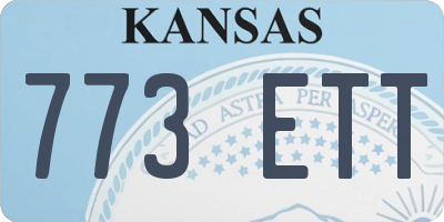 KS license plate 773ETT