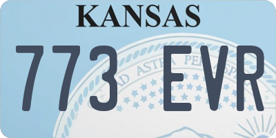 KS license plate 773EVR