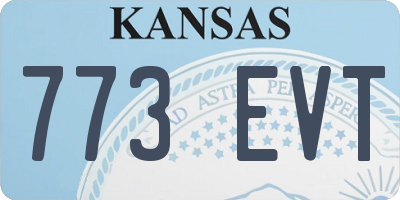 KS license plate 773EVT