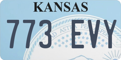 KS license plate 773EVY