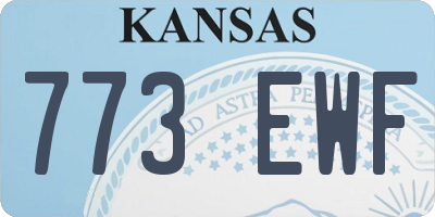 KS license plate 773EWF